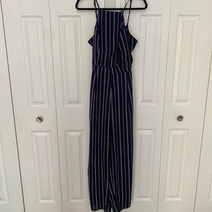 Navy striped jumpsuit